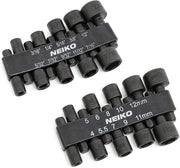 Nut Driver Set, For Impact Drill & Driver 1/4” Hex Small Nut Driver Bit Set, Metric & Standard (20-Piece)