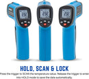 NEIKO 52911A Digital Infrared Thermometer | Non-Contact Temperature Gun | Instant Read -58?~1022? (-50?~550?) | LCD Display | IR Laser Targeting | Extra Dial Thermometer for Cooking
