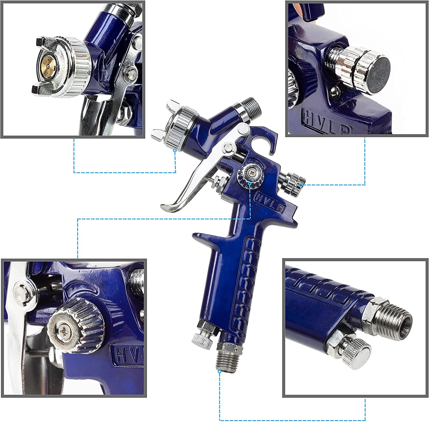 HVLP Mini Gravity-Feed Spray Gun — 1.0 mm Nozzle, 125 cc Cup