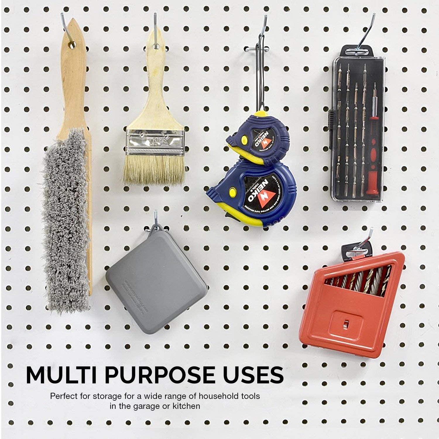 Heavy-Duty Pegboard Hooks — 4", Hardened Steel, Nickel-Plated (50-Pack)