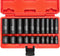 NEIKO 02434A 3/8-Inch-Drive Standard and Deep Impact Socket Set, 6-Point SAE Sizes from 5/16" to 7/8", CrV Steel, 20 Pieces