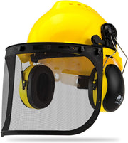 Forestry Helmet for Safety with Shield & Earmuffs, Chainsaw Helmet with Face Shield