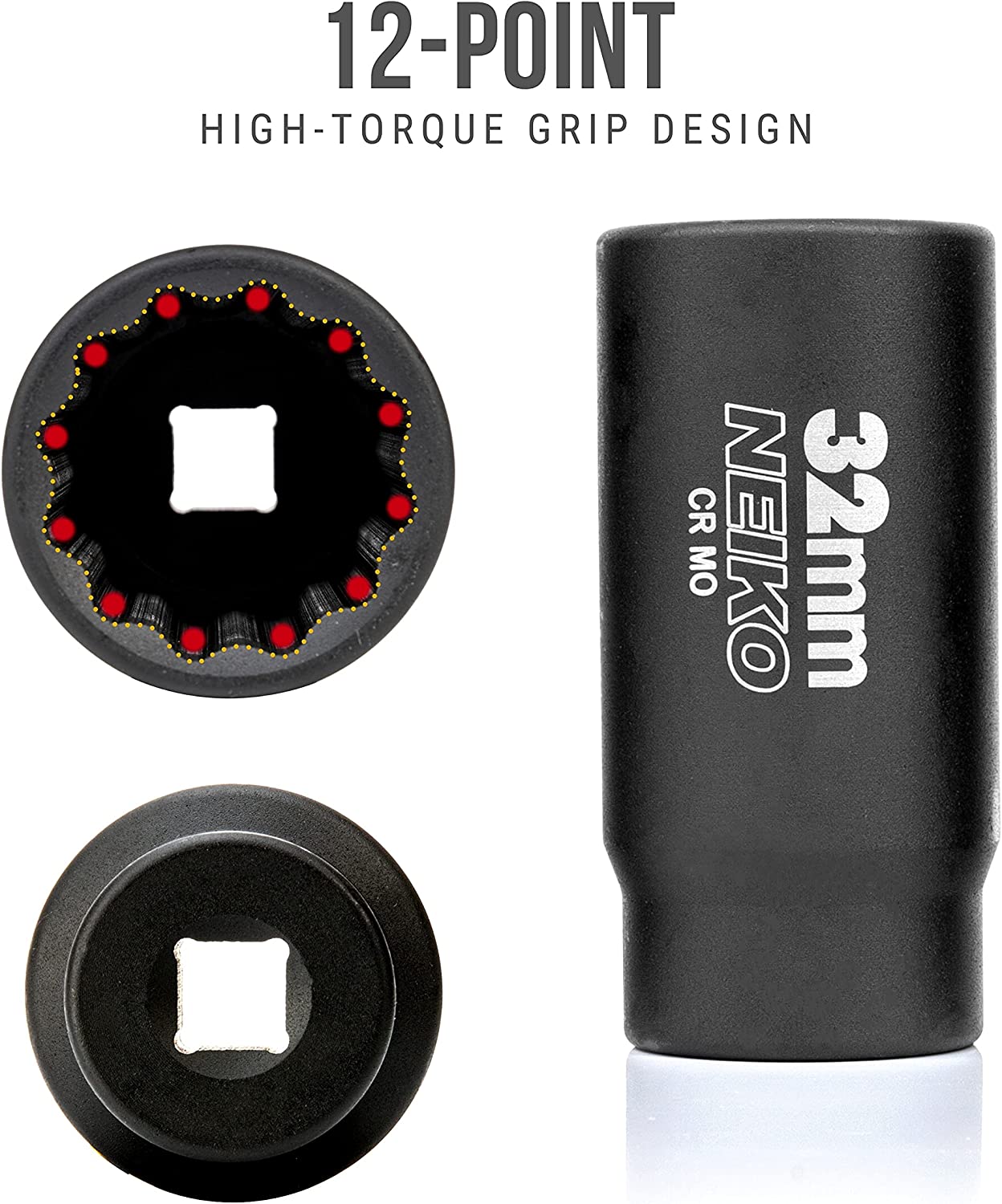 32 mm Deep Impact Socket — 1/2" Drive, 12-Point, Cr-Mo Steel