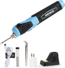 NEIKO 40421A Cordless Soldering Iron | Rechargeable Solder tool | Rapid Heat 356 - 750°F (180 - 400°C) | Portable Electronics Welding Pen | LED Spotlight | 4V USB Lithium Ion | Cleaning Pad & Stand