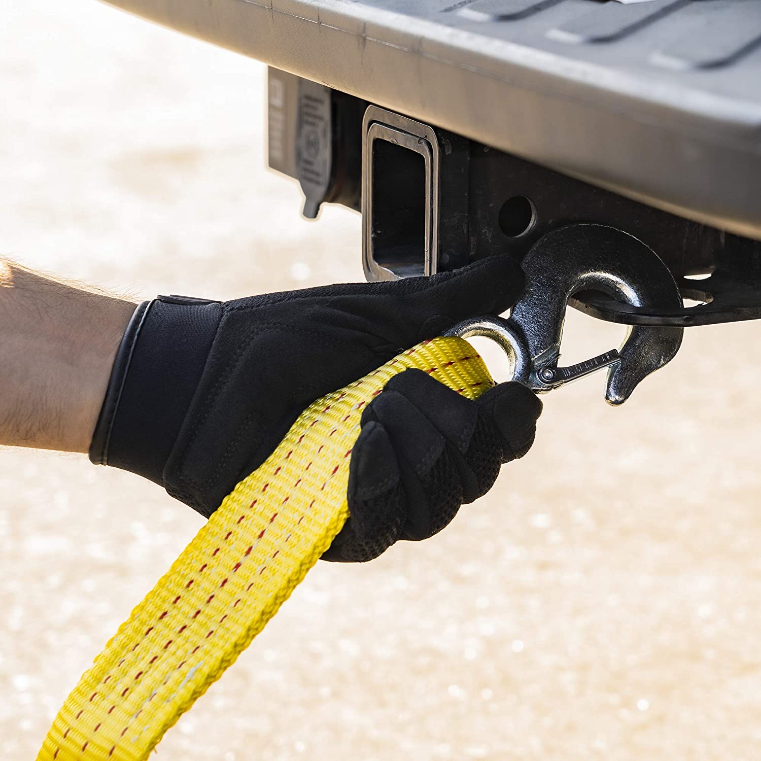 Heavy-Duty Tow Strap with Hooks — 2" × 30', 10,000-Lb Capacity