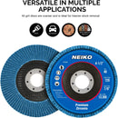 NEIKO 11142A 10 Pack Zirconia Flap Discs 4-1/2 for Angle Grinder, 40 Grit Flapper Wheel, Angled T29 Grinding Wheel 4.5 Inch Flap Disc, 7/8" Arbor Grinding Disc, Flap Wheel for Wood & Metal Sanding