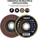 NEIKO 11108A Flap Disc | 80 Grit Aluminum Oxide Abrasive Wheel | 4.5" x 7/8-Inch | Flat Type