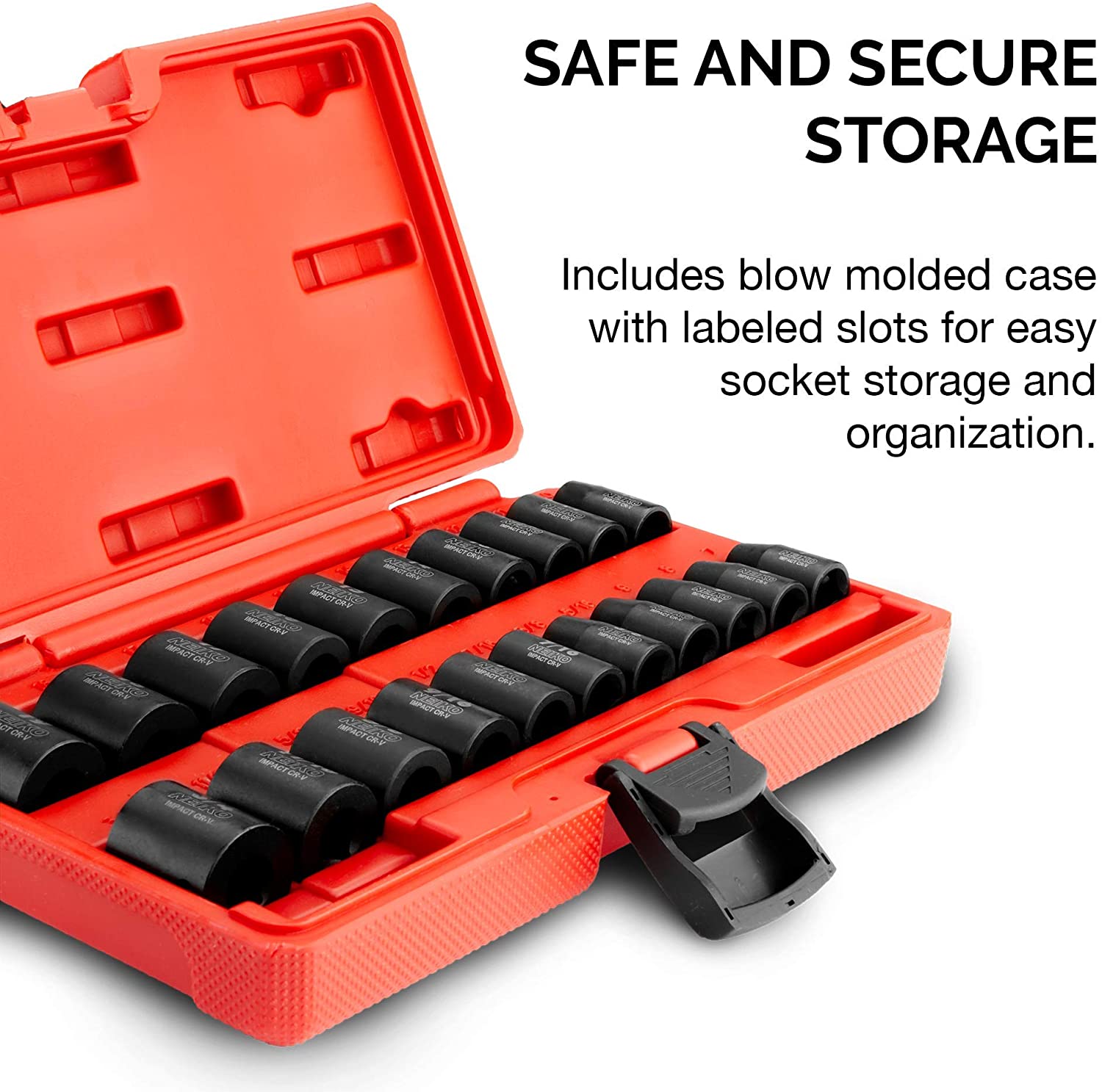 3/8” Drive SAE & Metric Impact Socket Set, 21 Shallow Pieces, SAE 5/16” to 3/4”, 7mm to 19mm