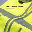 NEIKO 53996A Reflective Safety Vest with Pockets and Zipper | XX-Large Size | High Visibility Strips on Neon Yellow | For Emergency, Construction and Safety Use