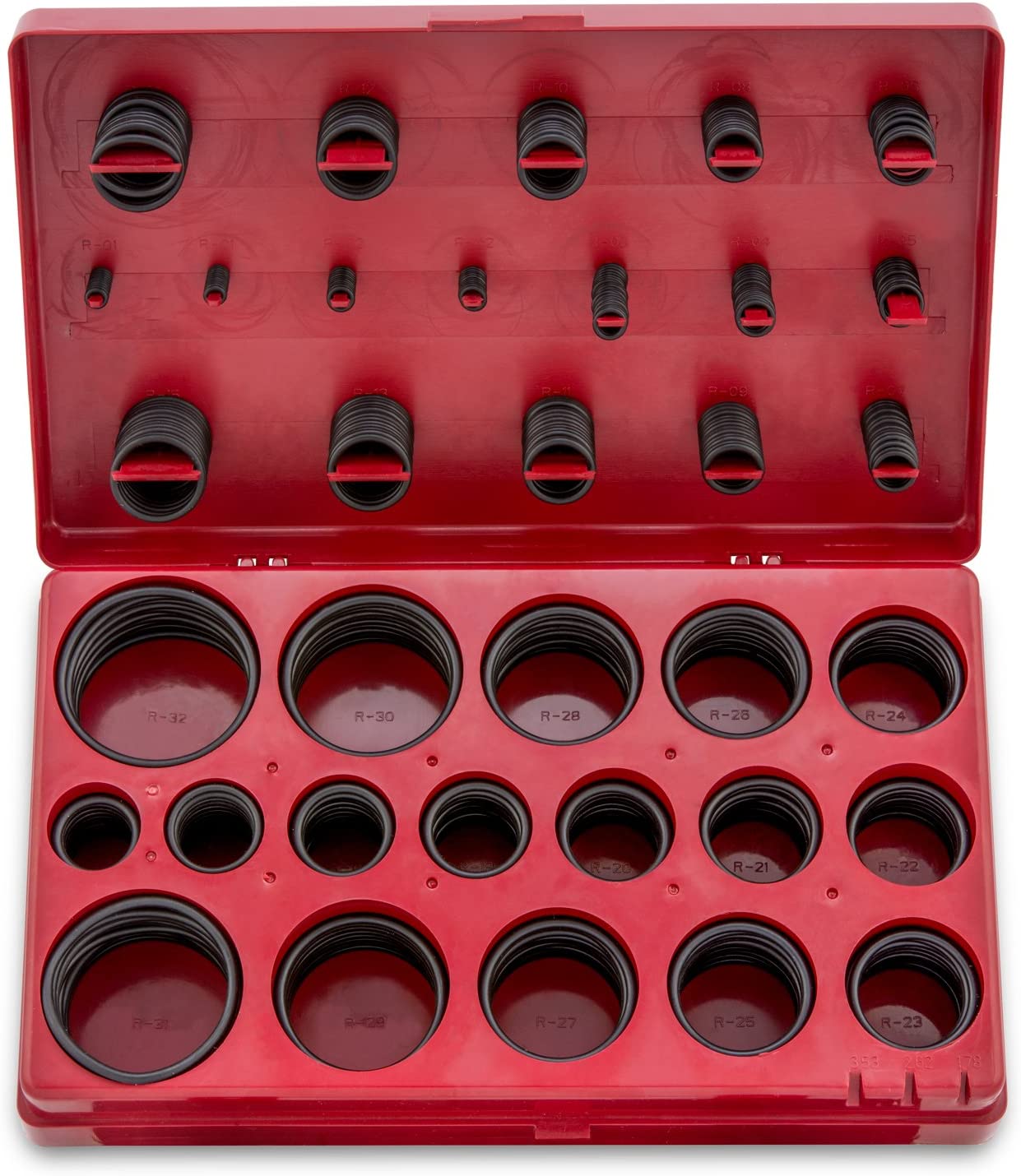 407 Rubber O-Ring Assortment Kit, Buna-N Gasket Sealing Rings & Replacement O-Rings (407-Piece)