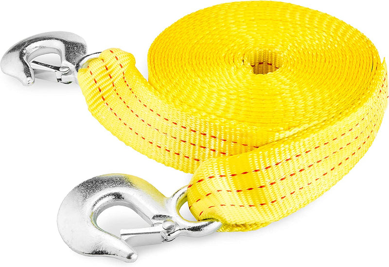 NEIKO 51008A Heavy Duty Tow Strap with Safety Hooks | 2 x 30 ft | 10,000 LB Capacity | Premium Polyester Webbing