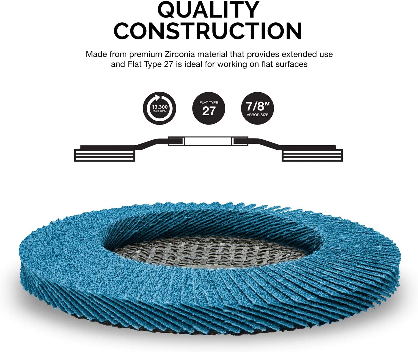 NEIKO 10 Pack Zirconia Flap Discs 4-1/2 for Angle Grinder – NEIKO®