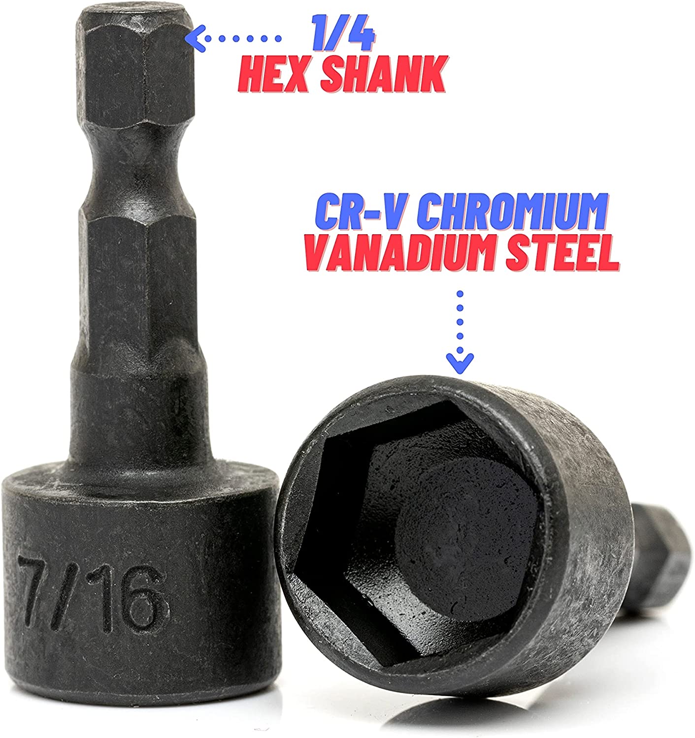 NEIKO 10068A Nut Driver Set, For Impact Drill and Driver, 20 Piece, 1/4” Hex Small Nut Driver Bit Set, Metric and Standard, 4-12 mm & 5/32”-1/2”, CR-V Steel, Nutsetter Driver Bits