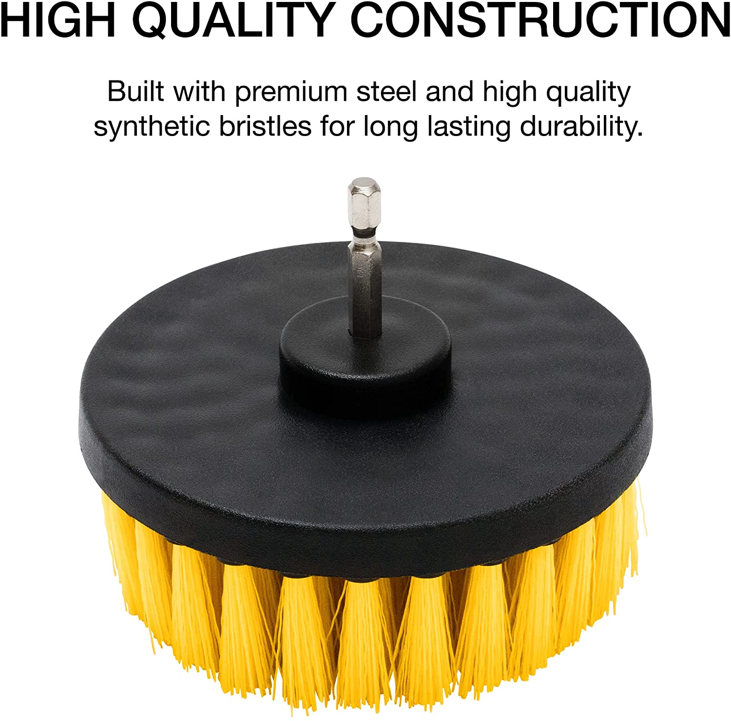 Drill Brush Set All-Purpose Scrub Brush for Cleaning & Car Detailing Attachments (9-Piece)