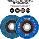 NEIKO 11120A 10 Pack Zirconia Flap Discs 4-1/2 for Angle Grinder, 80 Grit Flapper Wheel, Angled T29 Grinding Wheel 4.5 Inch Flap Disc, 7/8" Arbor Grinding Disc, Flap Wheel for Wood & Metal Sanding