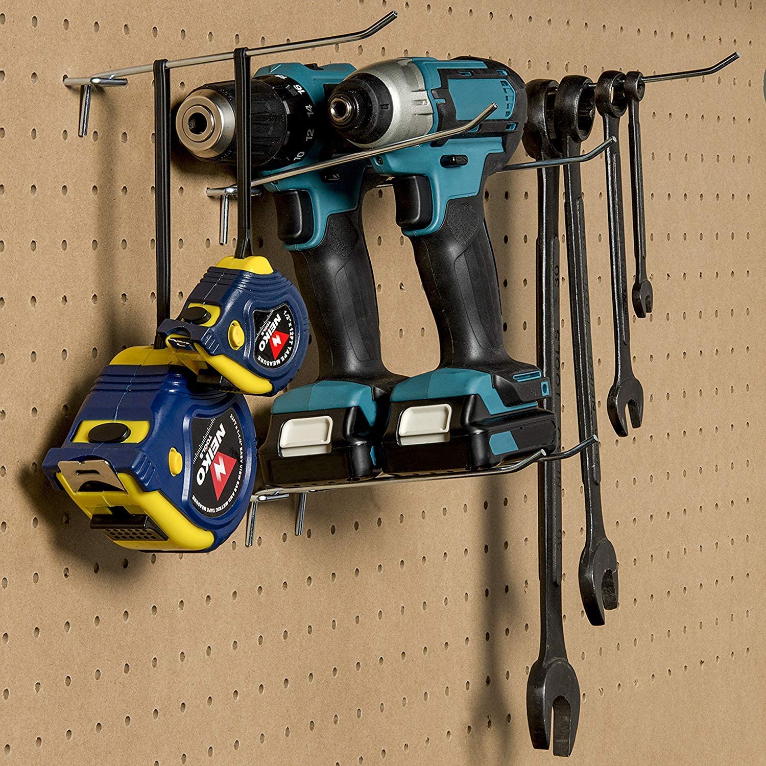 Heavy-Duty Pegboard Hooks — 4", Hardened Steel, Nickel-Plated (50-Pack)