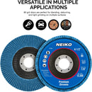 NEIKO 11116A 10 Pack Zirconia Flap Discs 4-1/2 for Angle Grinder, 40 Grit Flapper Wheel, Flat T27 Grinding Wheel 4.5 Inch Flap Disc, 7/8" Arbor Grinding Disc, Flap Wheel for Wood & Metal Sanding