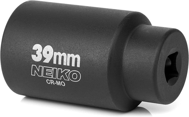 NEIKO 02529A 39mm Socket | 1/2” Drive Deep Impact Socket | Spindle & Axle Nut Socket | 12 Point |Chrome Molybdenum Cr-Mo |Deep Well Hub | Triple Square | Axle Shaft Nut Remover