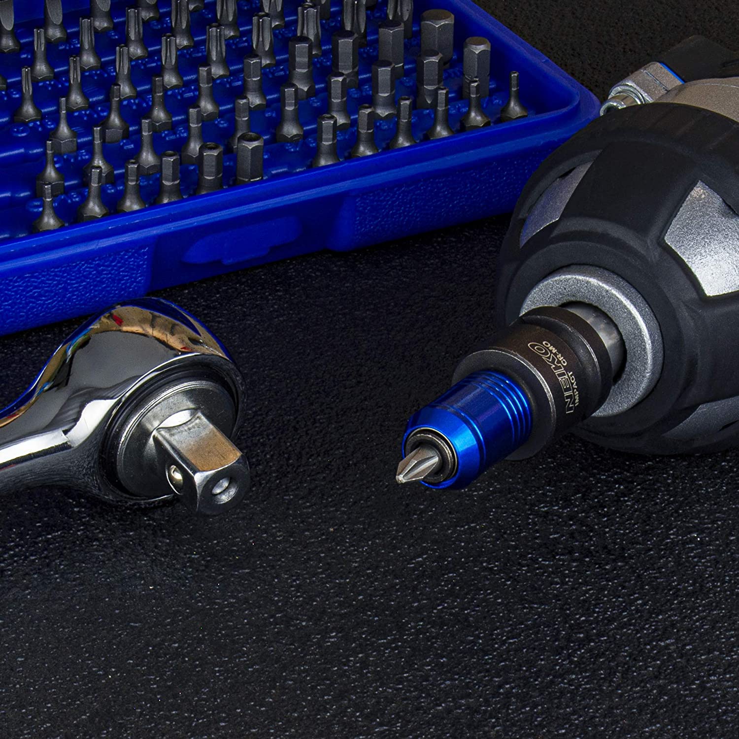 Impact Wrench Adapter — 1/2"(F) Drive to 1/4" Hex Converter, Cr-Mo Steel