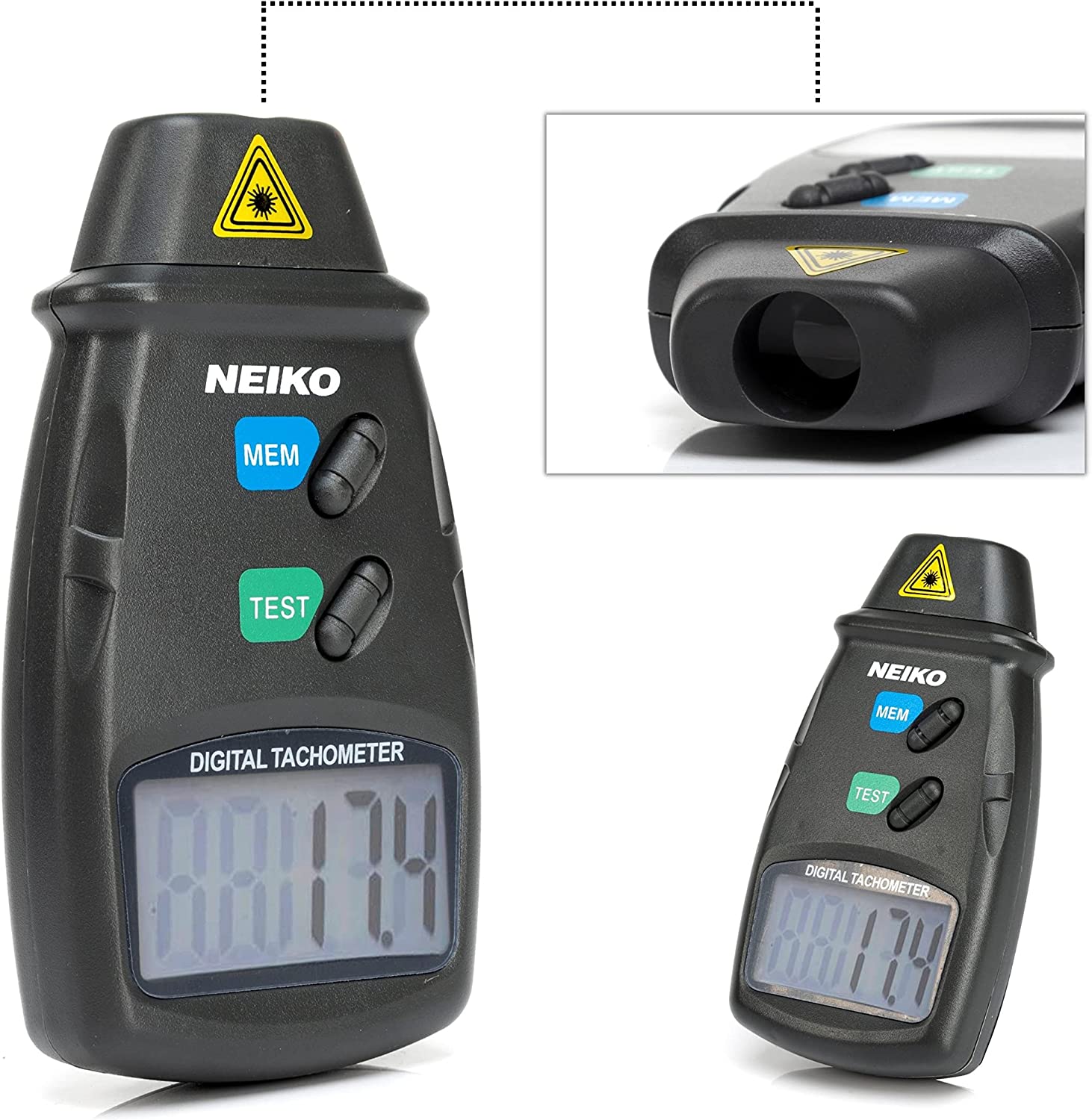 Digital Tachometer — Noncontact Laser, 2.5–99,999 RPM