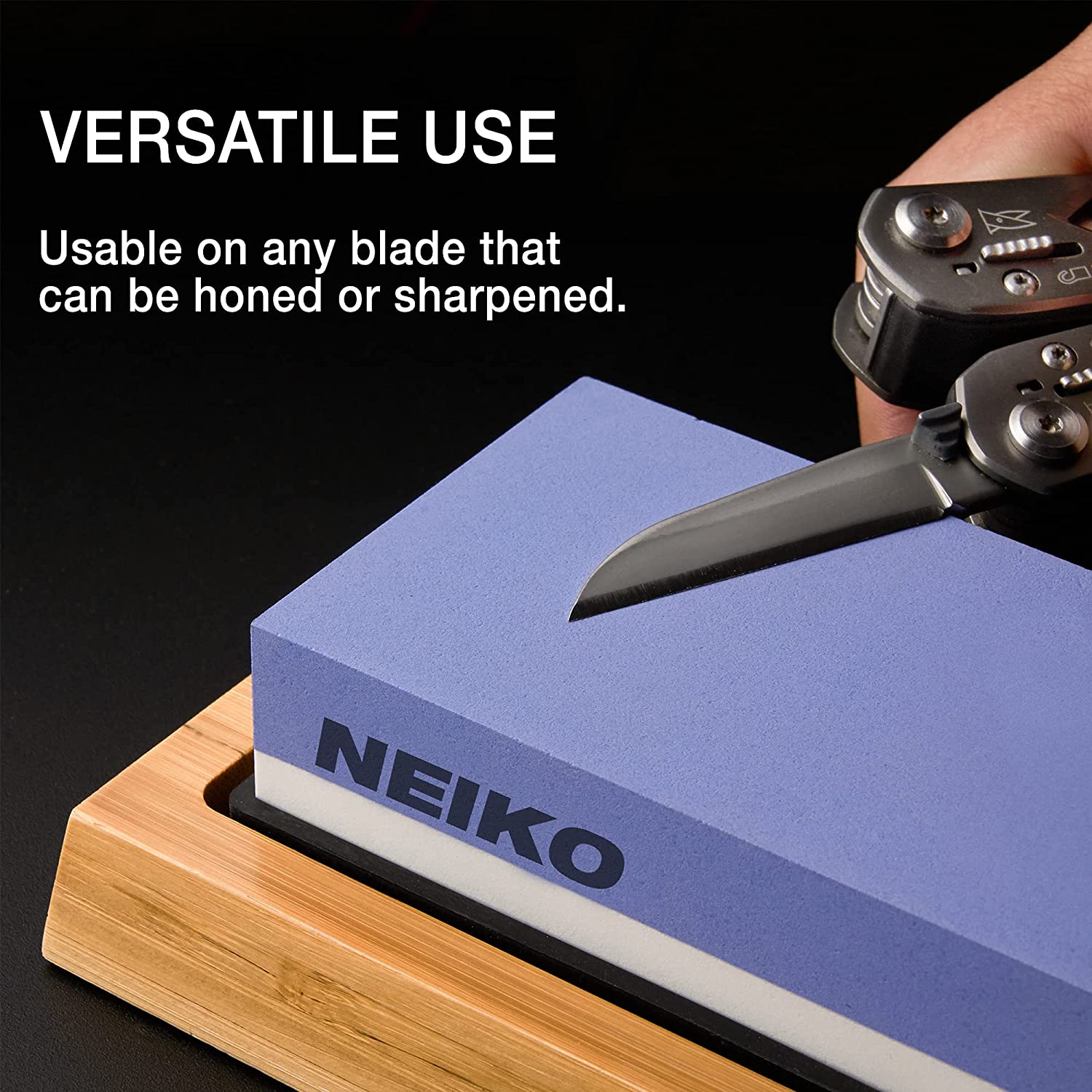 Whetstone Knife Sharpening Kit — 1000/6000 Grit, Dual-Sided Corundum, Bamboo Base