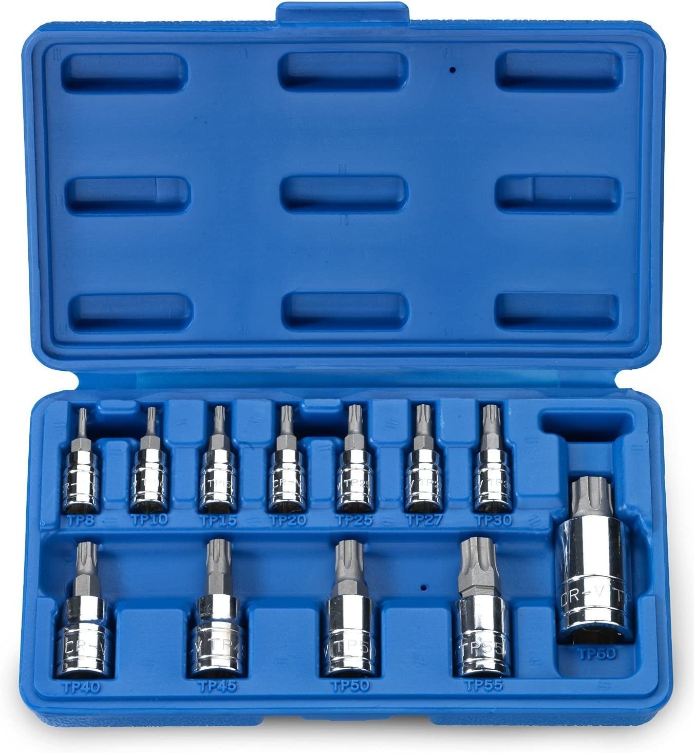 6 Point Torx Plus Bit Socket Set, 1/4", 3/8" & 1/2" Drive, TP8 - TP60 (12-Piece)