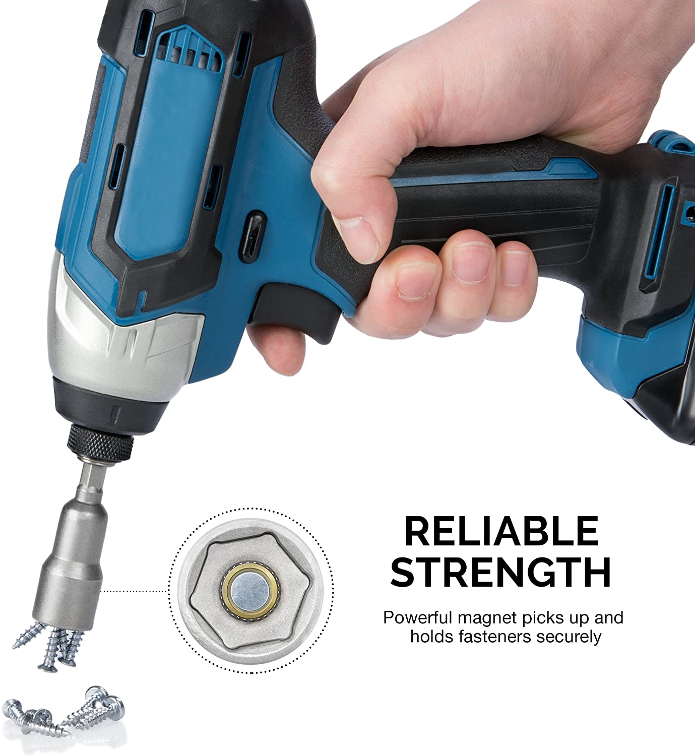 1/4” Hex Shank Magnetic Power Impact Nut Driver Set Tool Set (8-Piece)