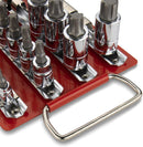 TOOLUXE 03966L Universal Socket Holder Organizer Tray | 80 Piece | 1/4", 3/8" and 1/2" Multi Drive | Nickel Plated Steel Clips