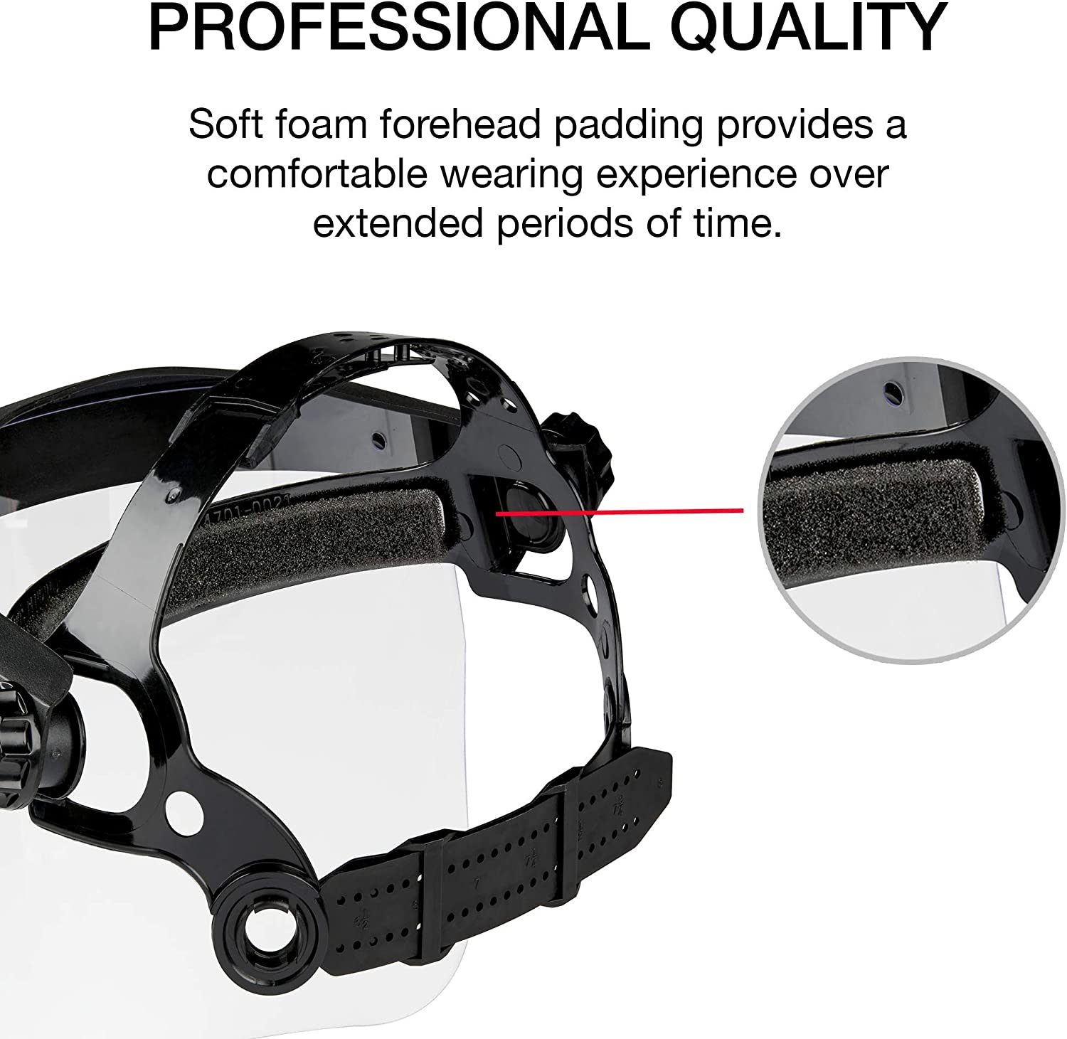 Safety Face Shield with Clear Polycarbonate Visor, Adjustable Head Straps, Universal Fit