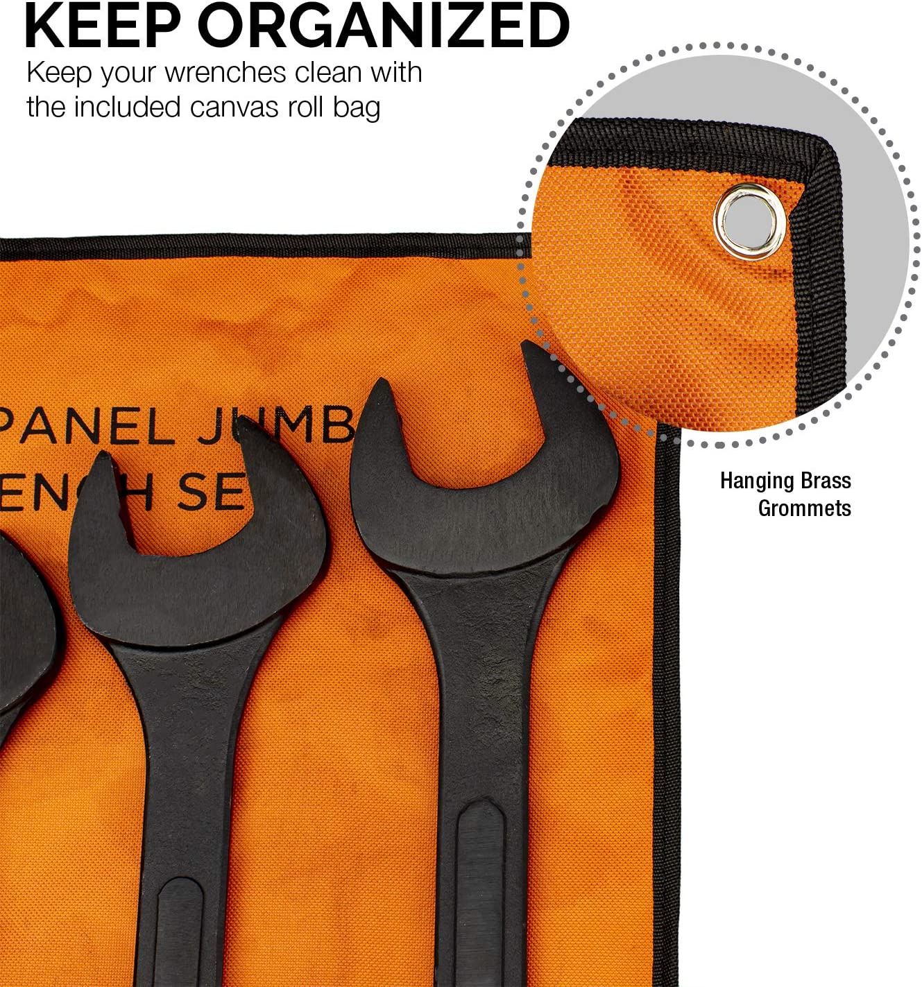 Heavy-Duty SAE Combination Wrench Set — 12-Point, Carbon Steel, Black Oxide (6-Piece)