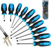 Magnetic Screwdriver Set — Phillips & Flathead, CrV Steel (10-Piece)