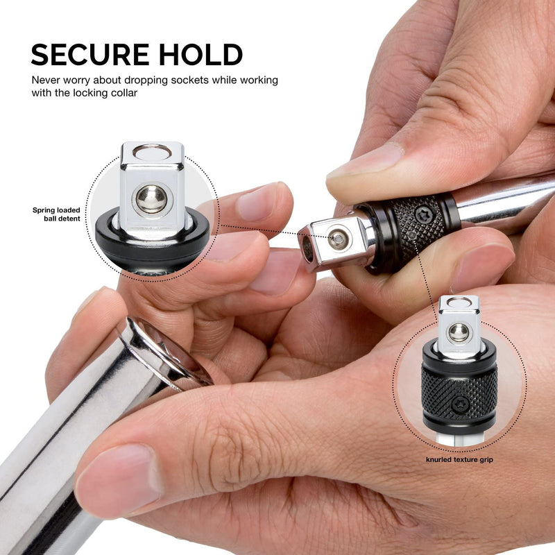 3/8\" Long Short Drive Extension Bar Set Adapter Socket Ratchet Wrench Extender C