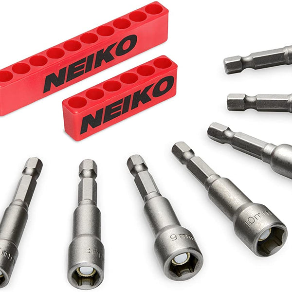 NEIKO 10065A 1/4” Hex Shank Magnetic Power Impact Nut Driver Set