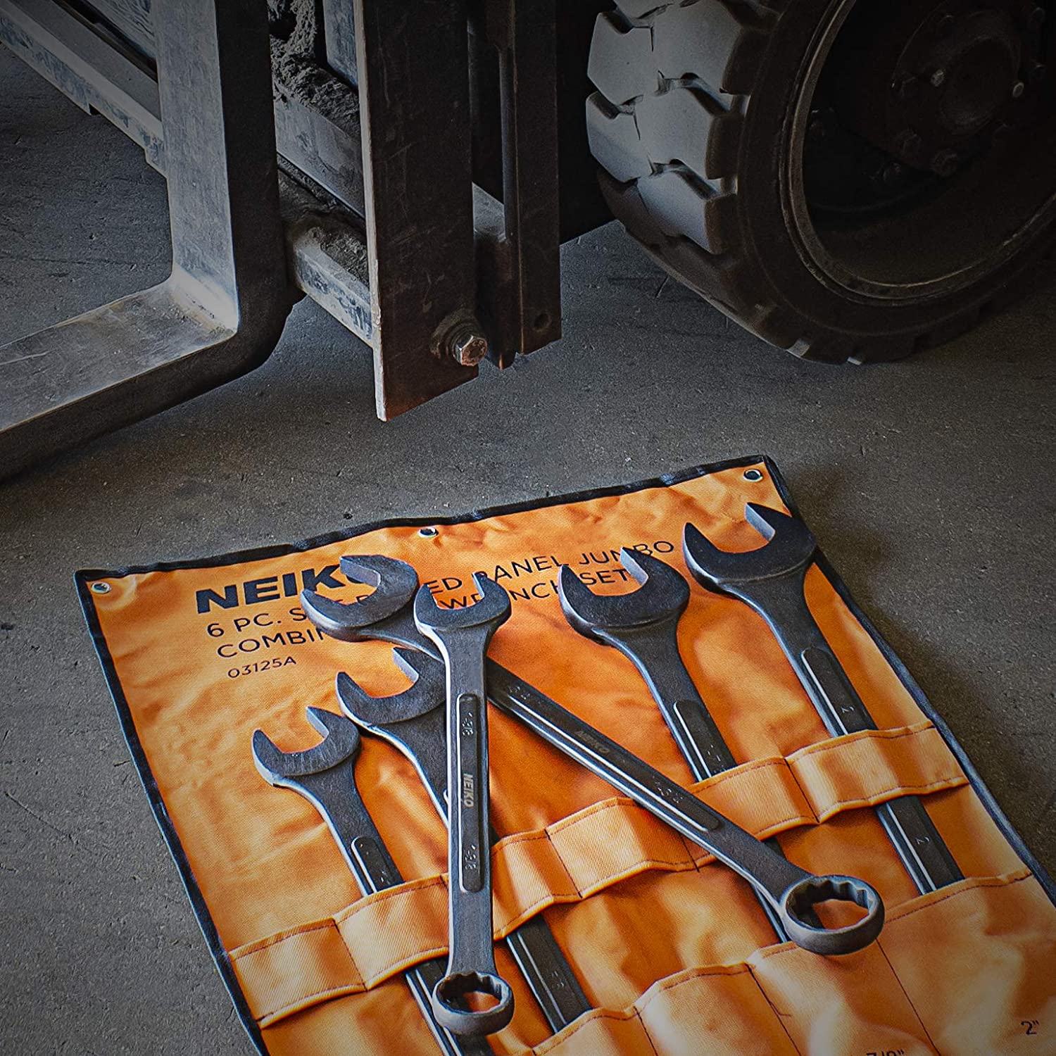 Heavy-Duty SAE Combination Wrench Set — 12-Point, Carbon Steel, Black Oxide (6-Piece)