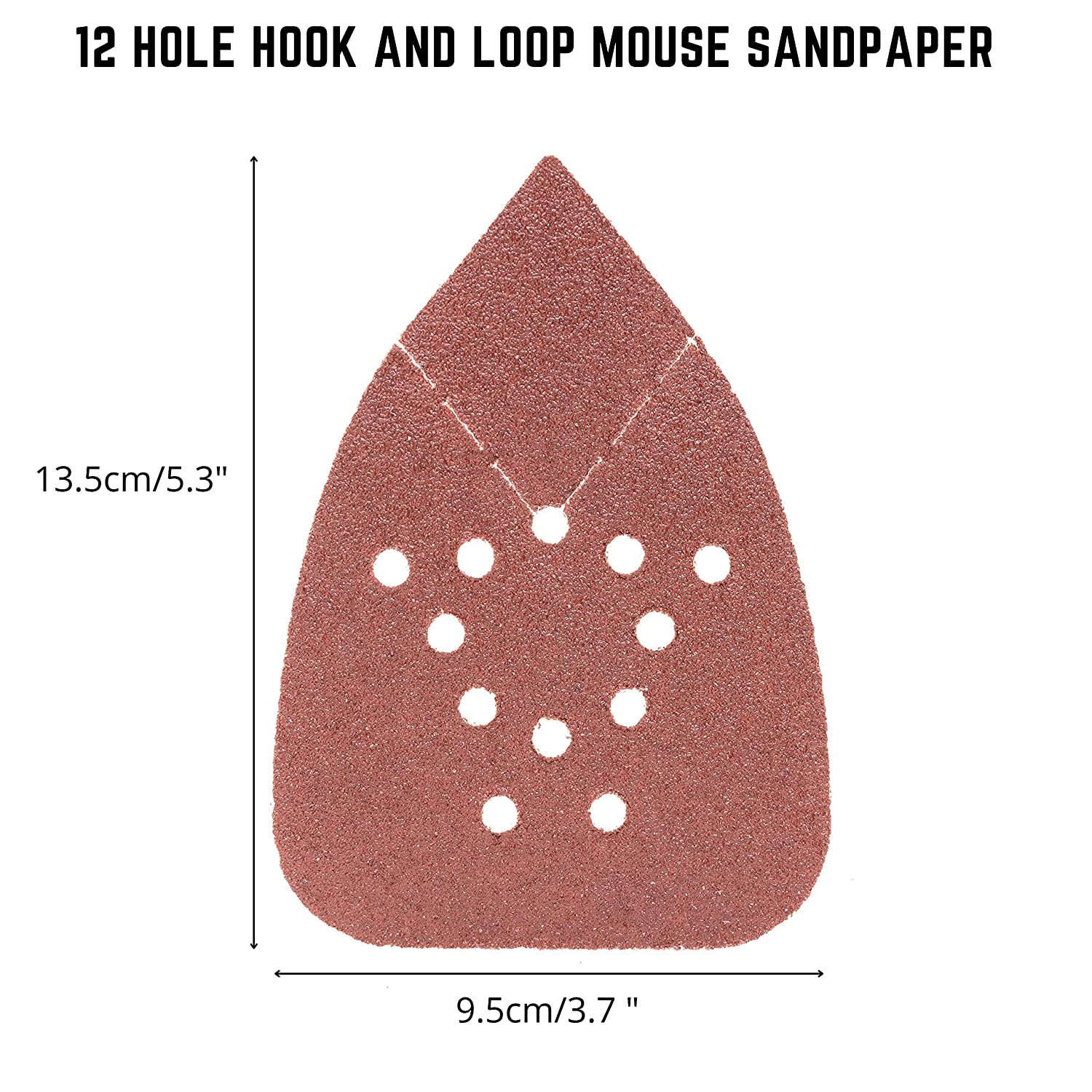 Hook & Loop Mouse Sandpaper Assortment 60, 80, 120, 150 (50-Piece)
