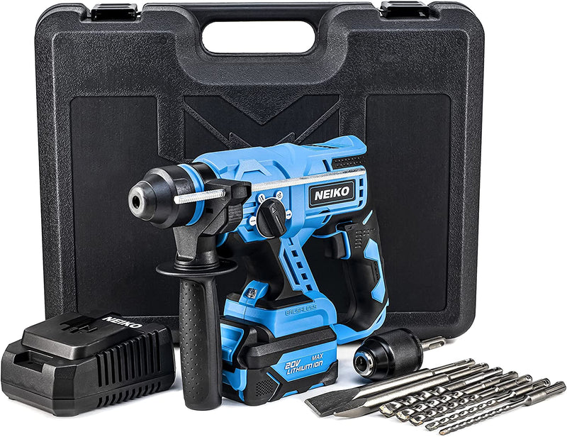 NEIKO 10882A Cordless Rotary Hammer Drill Includes 20 Volt Li ion