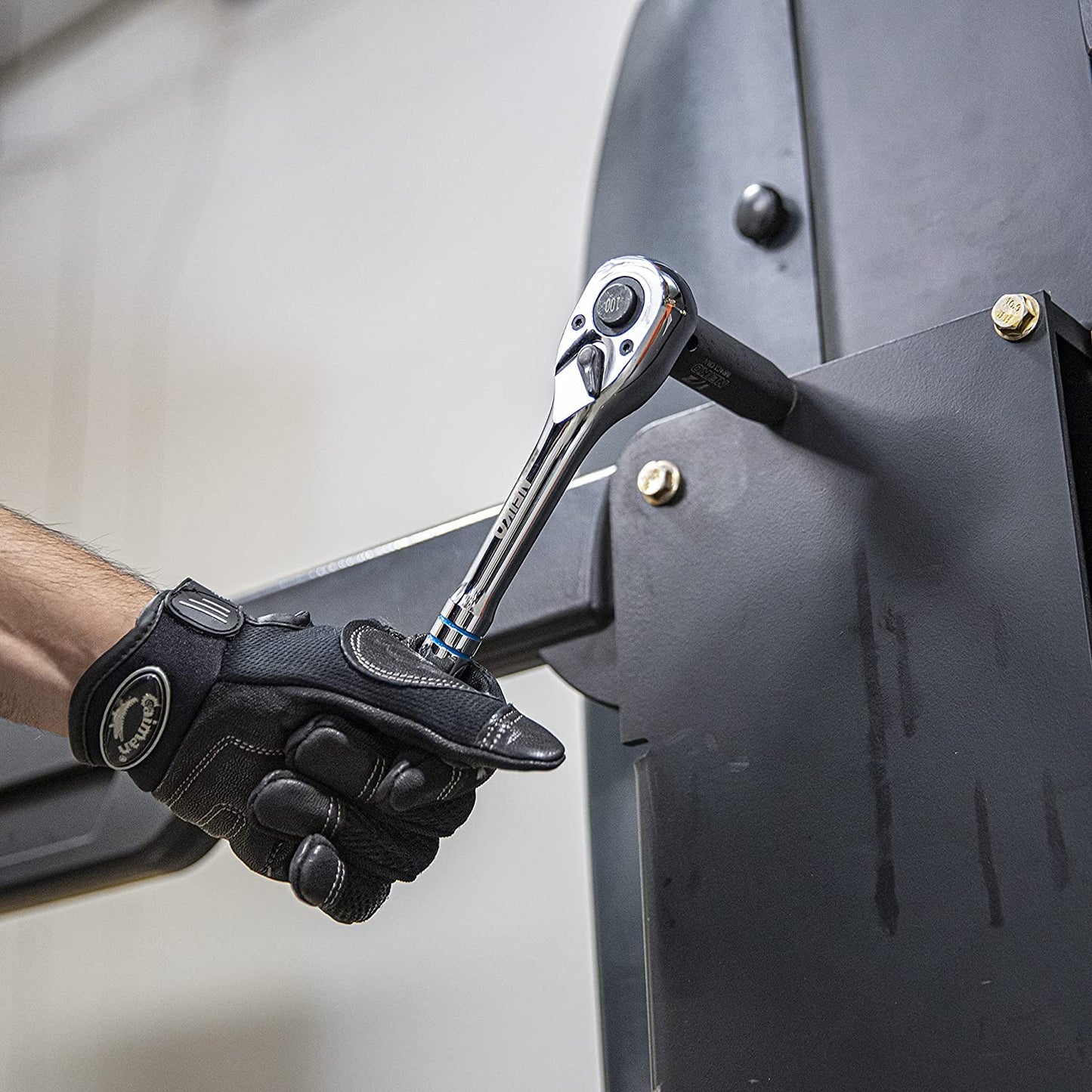 Neiko 03000A 100-Tooth Quick-Release Ratchet-Wrench Set, 1/4-Inch-, 3/8-Inch-, and 1/2-Inch-Drive Ratchets, 3.6-Degree Swing, CrMo Steel, 3-Piece Set