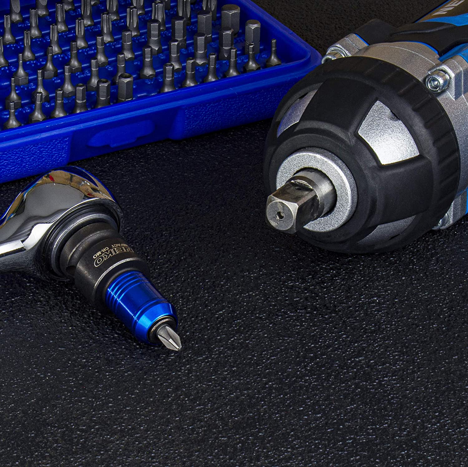 Impact Wrench Adapter — 1/2"(F) Drive to 1/4" Hex Converter, Cr-Mo Steel