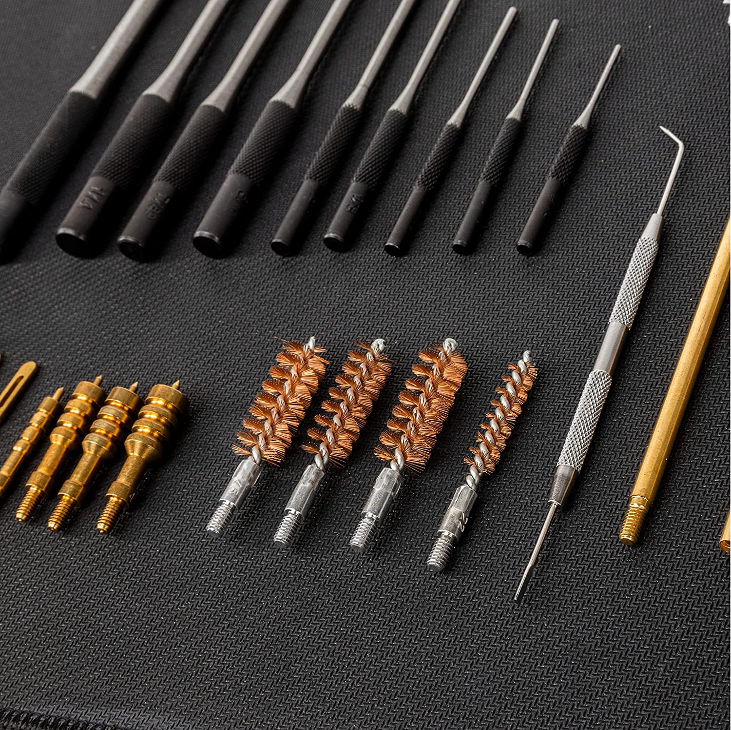 Pistol Cleaning Kit, 9mm, 22, 357, 38, 45, Hand Gun Cleaning Kit with Pistol Brushes
