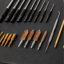 NEIKO 02641A Pistol Cleaning Kit, 9mm, 22, 357, 38, 45, Hand Gun Cleaning Kit with Pistol Brushes, Roll Pin Punches, Jags, Gun Mat, for Smith and Wesson, Glock, etc.