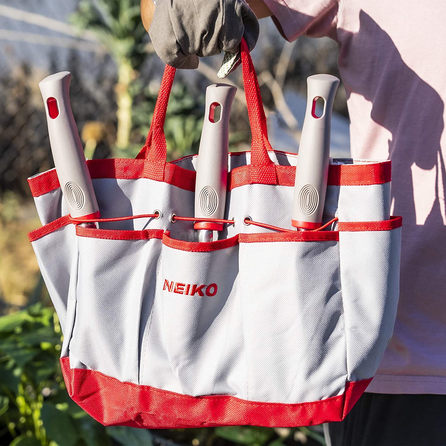 Garden Tool Set — Heavy-Duty Aluminum, Canvas Tote Bag, Gloves (8-Piece)