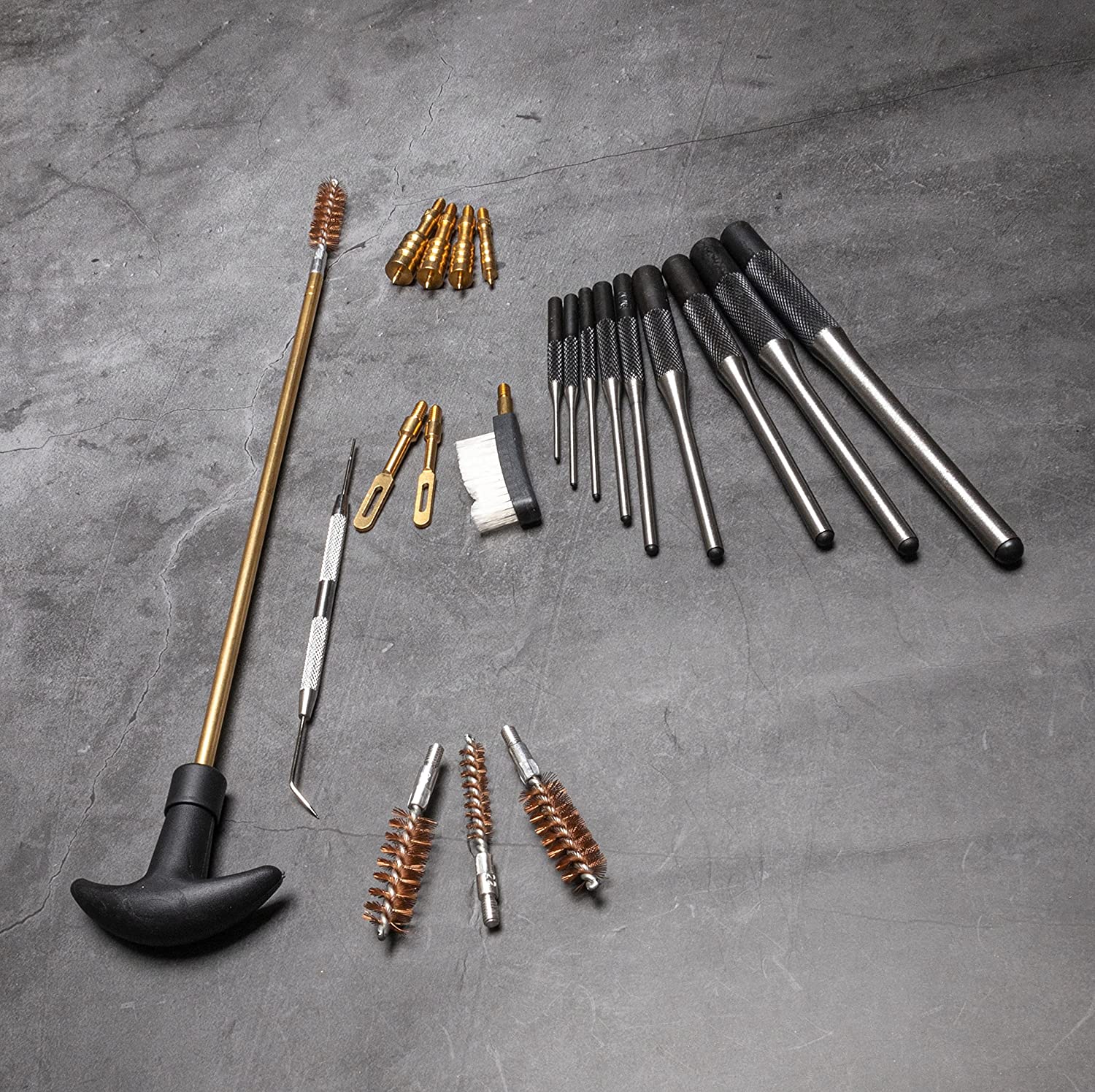 Pistol Cleaning Kit, 9mm, 22, 357, 38, 45, Hand Gun Cleaning Kit with Pistol Brushes
