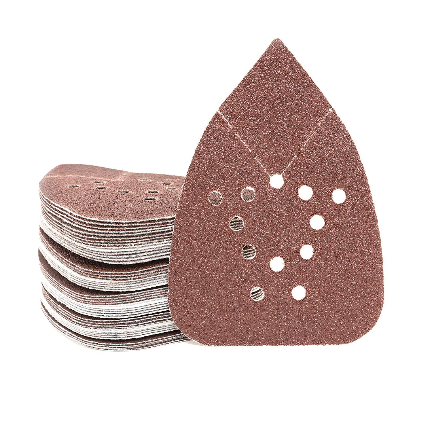 Hook & Loop Mouse Sandpaper Assortment 60, 80, 120, 150 (50-Piece)