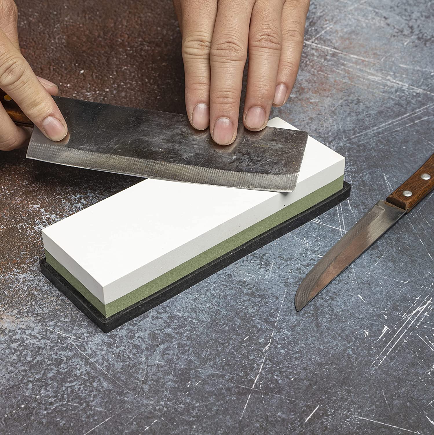 Whetstone, Knife Sharpening Stone, 3000 & 8000 Grit, Fine Detail, 2 Side Water Stone, Scissor