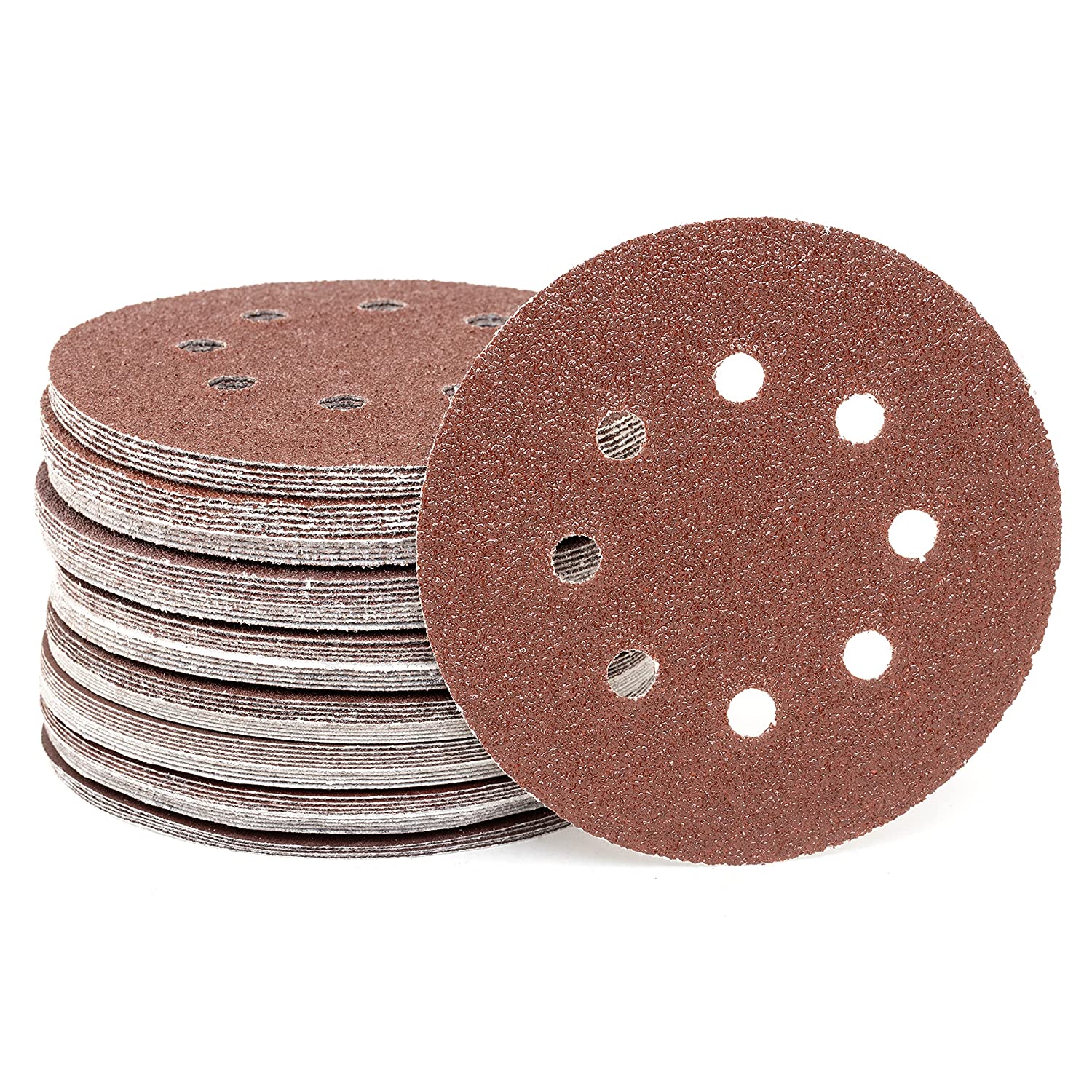 Sanding Discs for 5” Orbital Sander, Hook & Loop, Sandpaper Assortment with 40, 60, 80, 120 (72-Piece)
