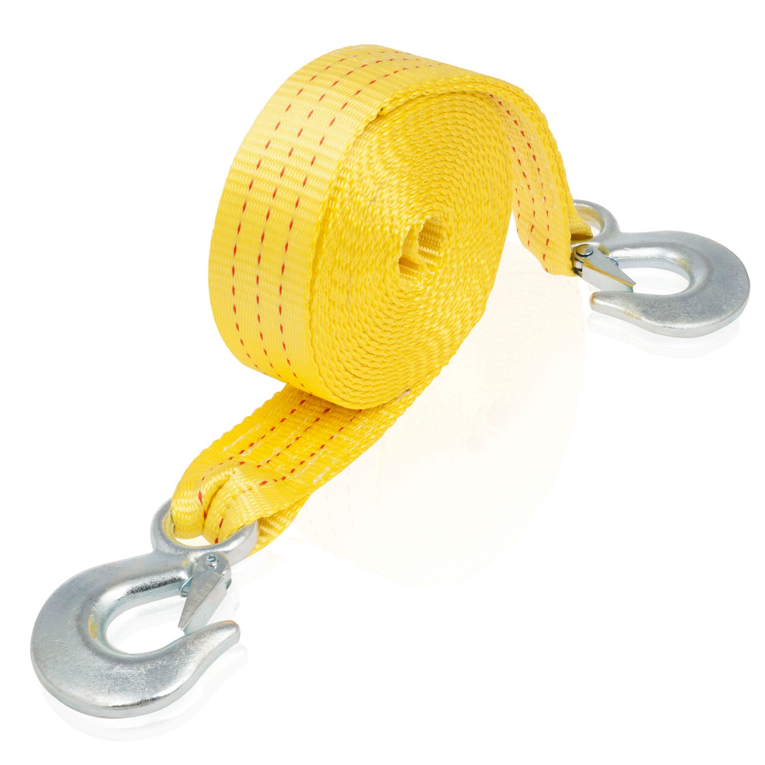 Heavy-Duty Tow Strap with Hooks — 2" × 20', 10,000-Lb Capacity, Polyester