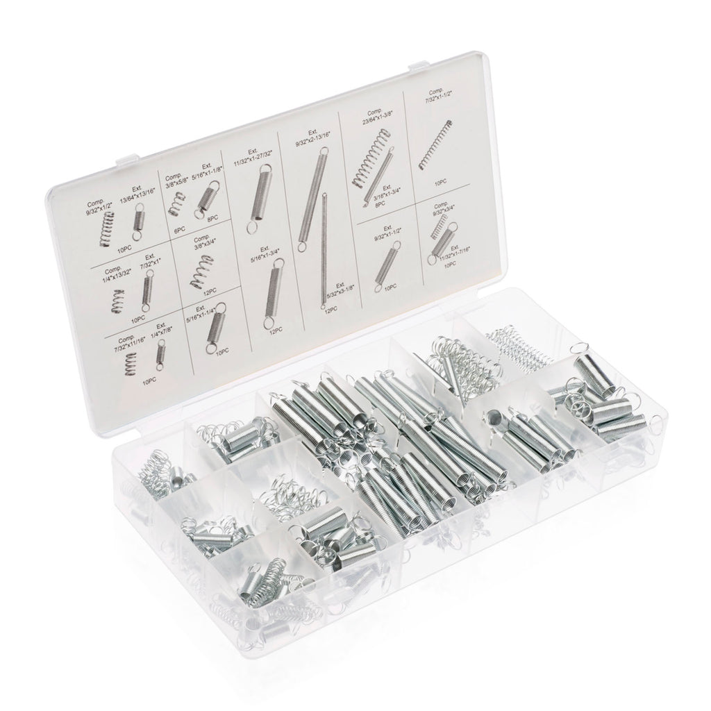 NEIKO 50456A Set met veerassortiment, 200 stuks, verleng- en drukverenkit, verzinkte stalen mechanische drukveren, verschillende maten kleine veren voor alle soorten huisreparaties en doe-het-zelf NEIKO 50456A Set met veerassortiment, 200 stuks, verleng- en drukverenkit, verzinkte stalen mechanische drukveren, verschillende maten kleine veren voor alle soorten huisreparaties en doe-het-zelf