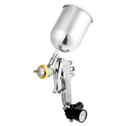 HVLP Gravity-Feed Spray Gun — 1.7 mm Nozzle, 600 cc Cup, Air Gauge